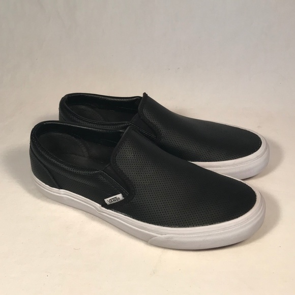 vans asher black leather